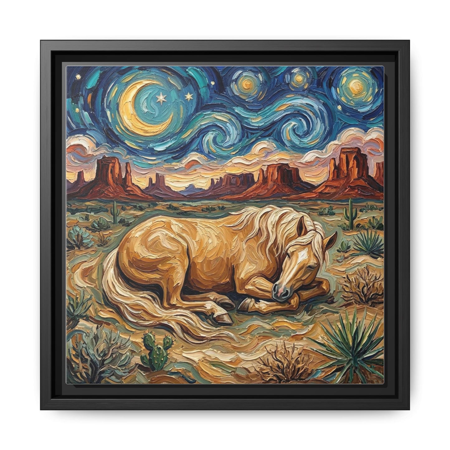 "Palomino Night" Framed Canvas Wall Art