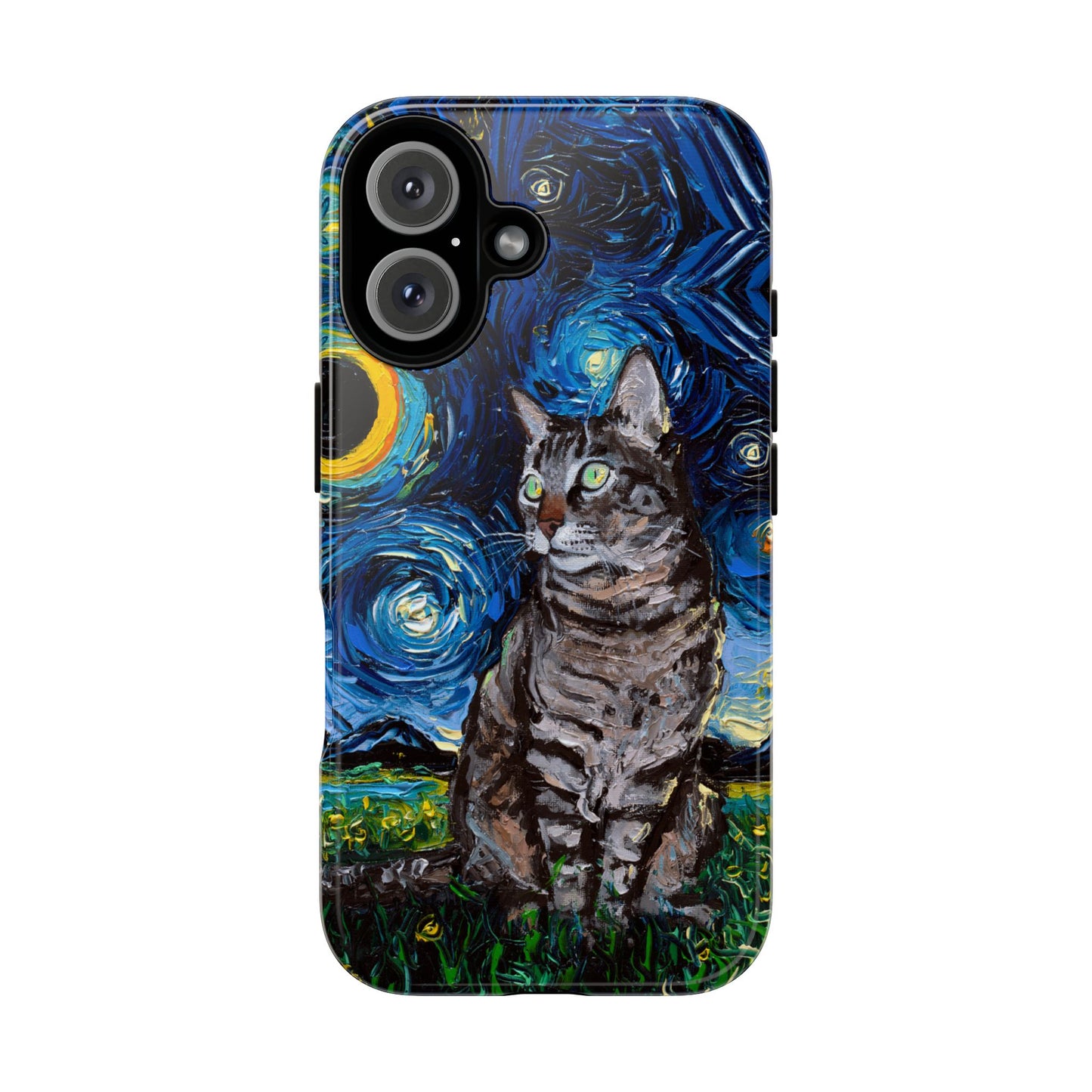 Tabby Cat Starry Night Art Phone Case