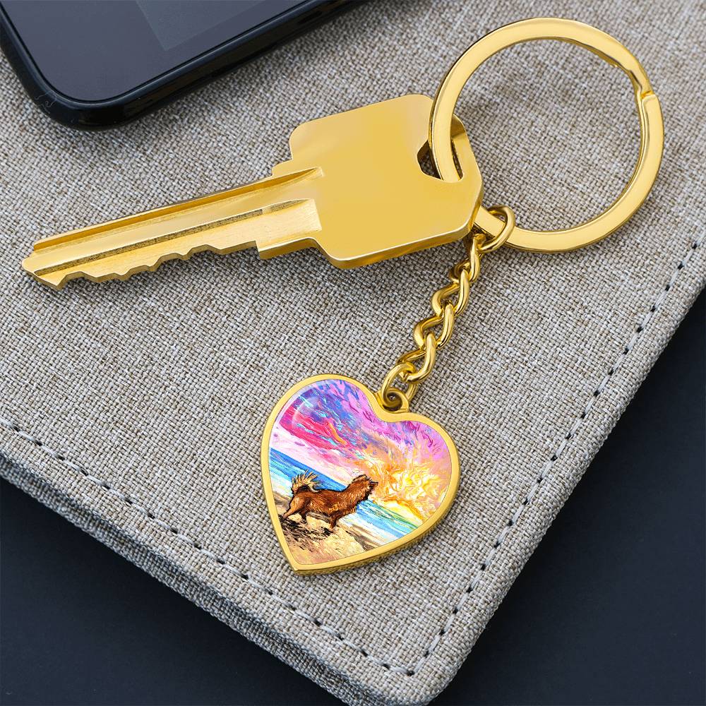 Beach Days - Chihuahua Heart Keychain