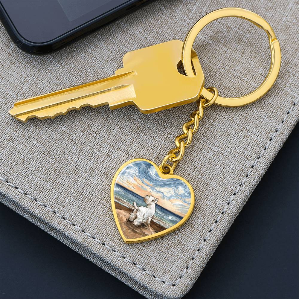 Beach Days - Westie Heart Keychain