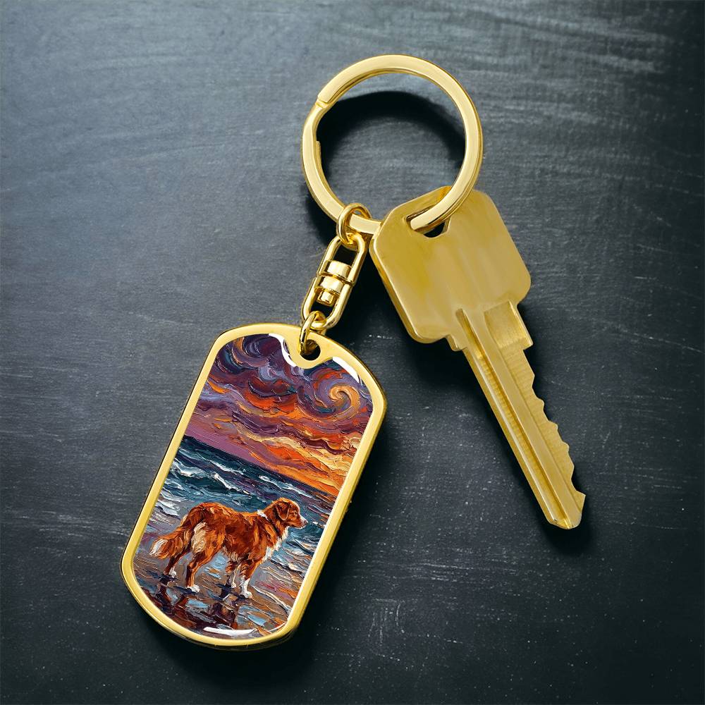 Beach Days - Nova Scotia Duck Tolling Retriever Dog Tag Keychain