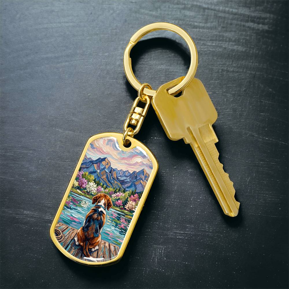 On The Dock - Beagle Dog Tag Keychain