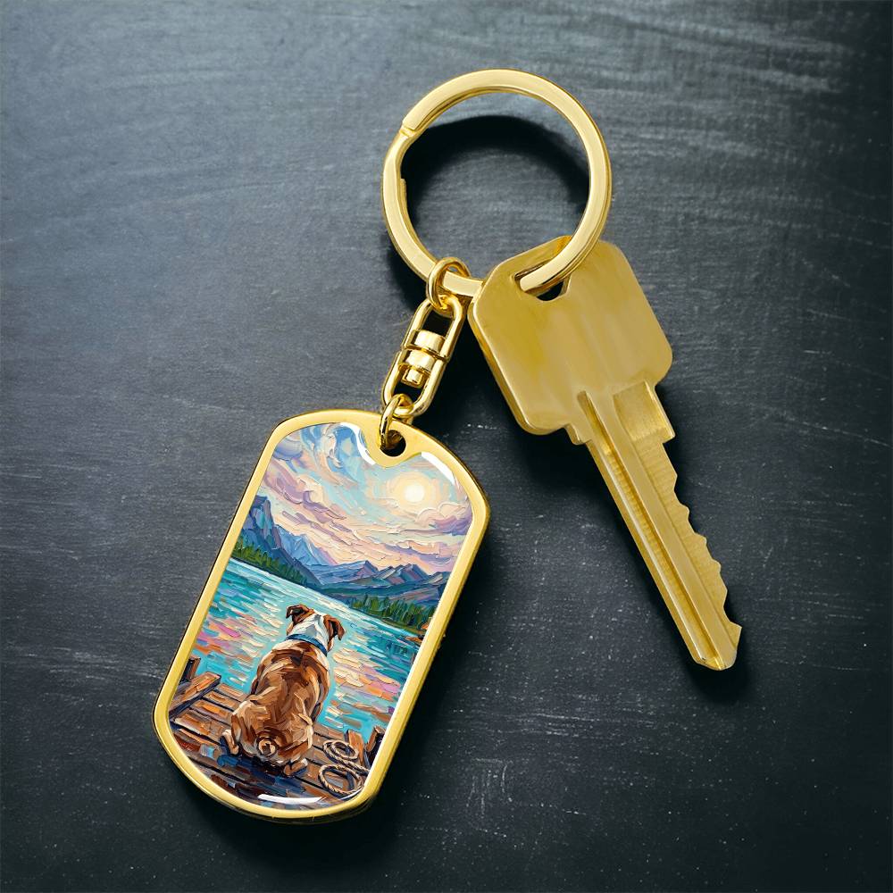 On The Dock - Bulldog Dog Tag Keychain