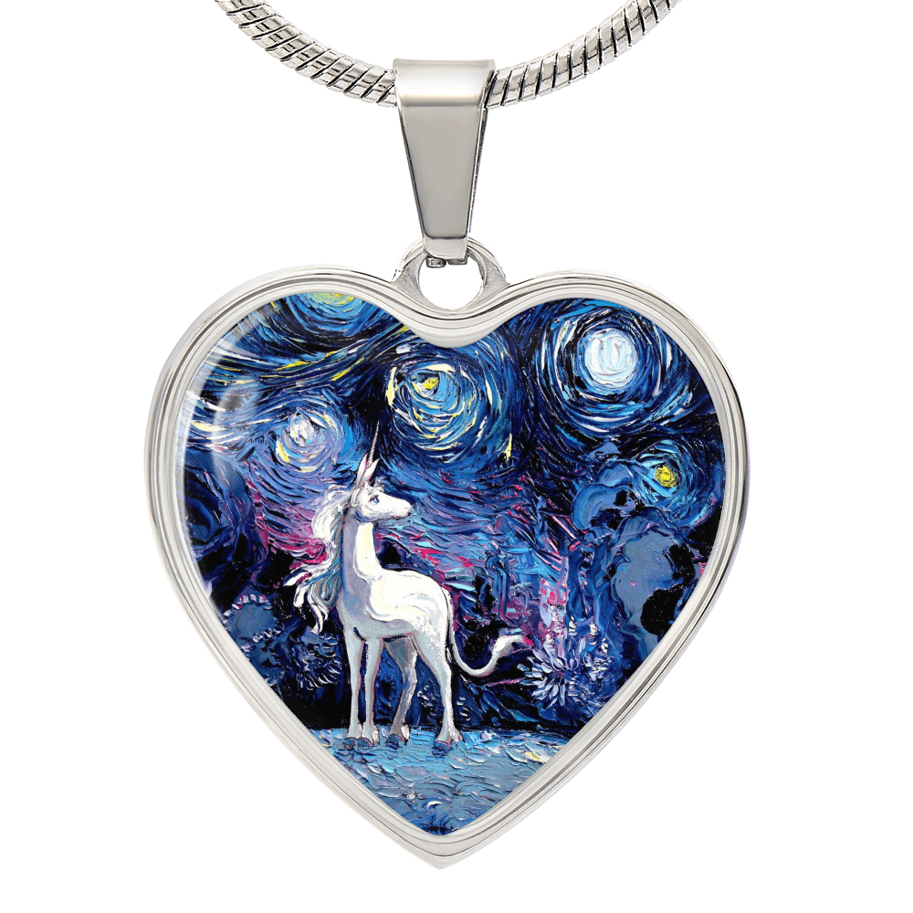 Van Gogh Never Saw The Last Starry Night Heart Necklace