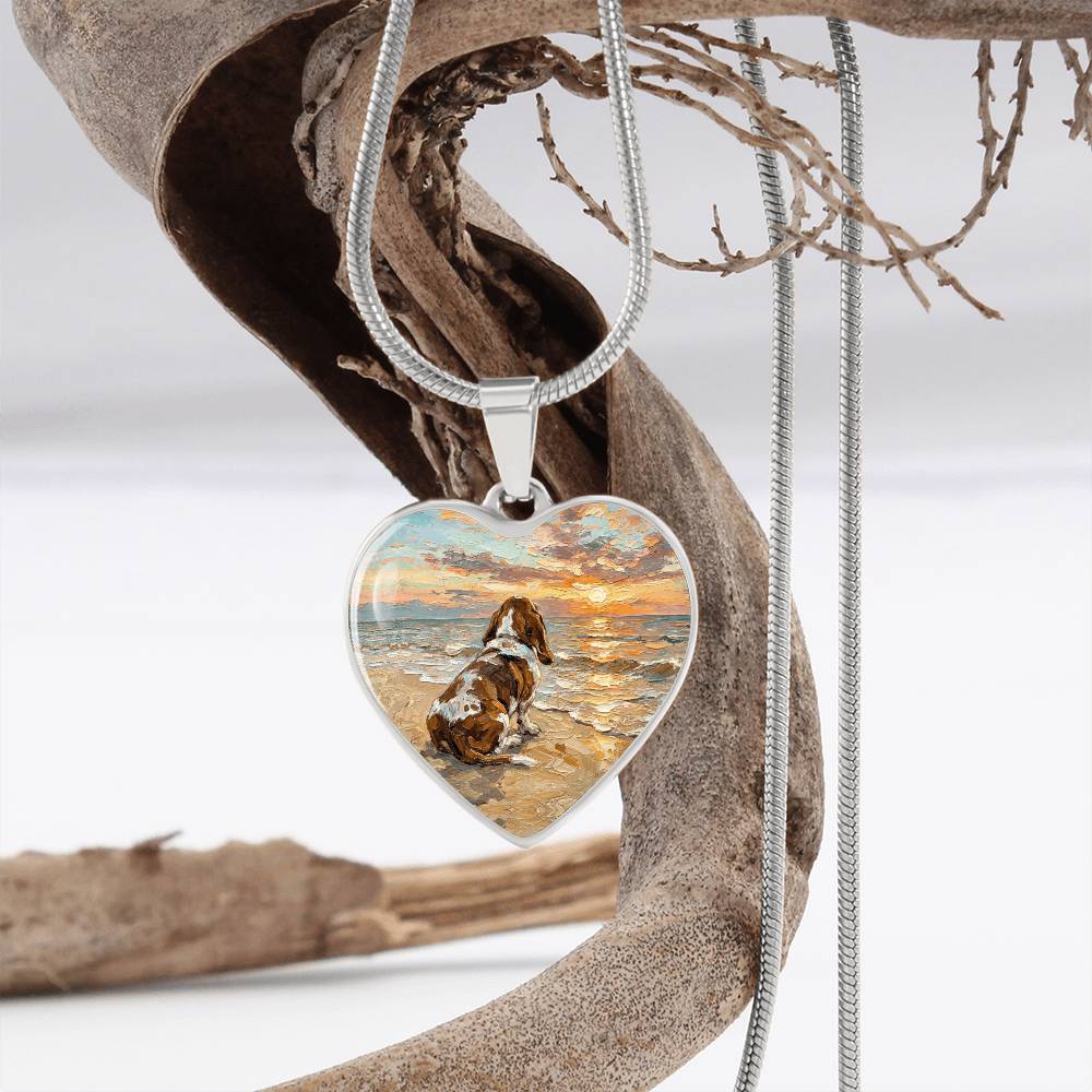 Beach Days - Basset Hound Heart Necklace