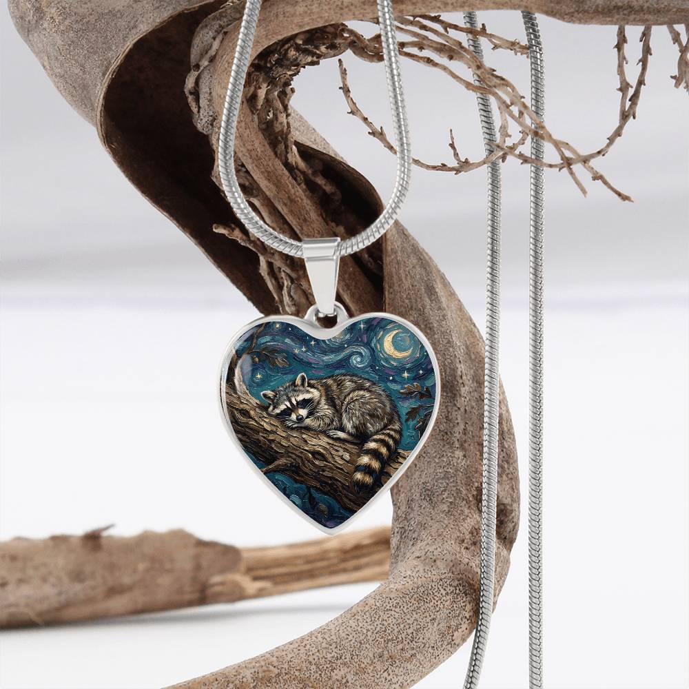 Midnight Bandit Heart Necklace