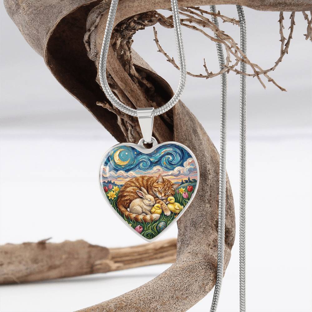 Easter Night Heart Necklace