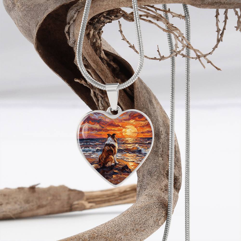 Beach Day - Collie Heart Necklace