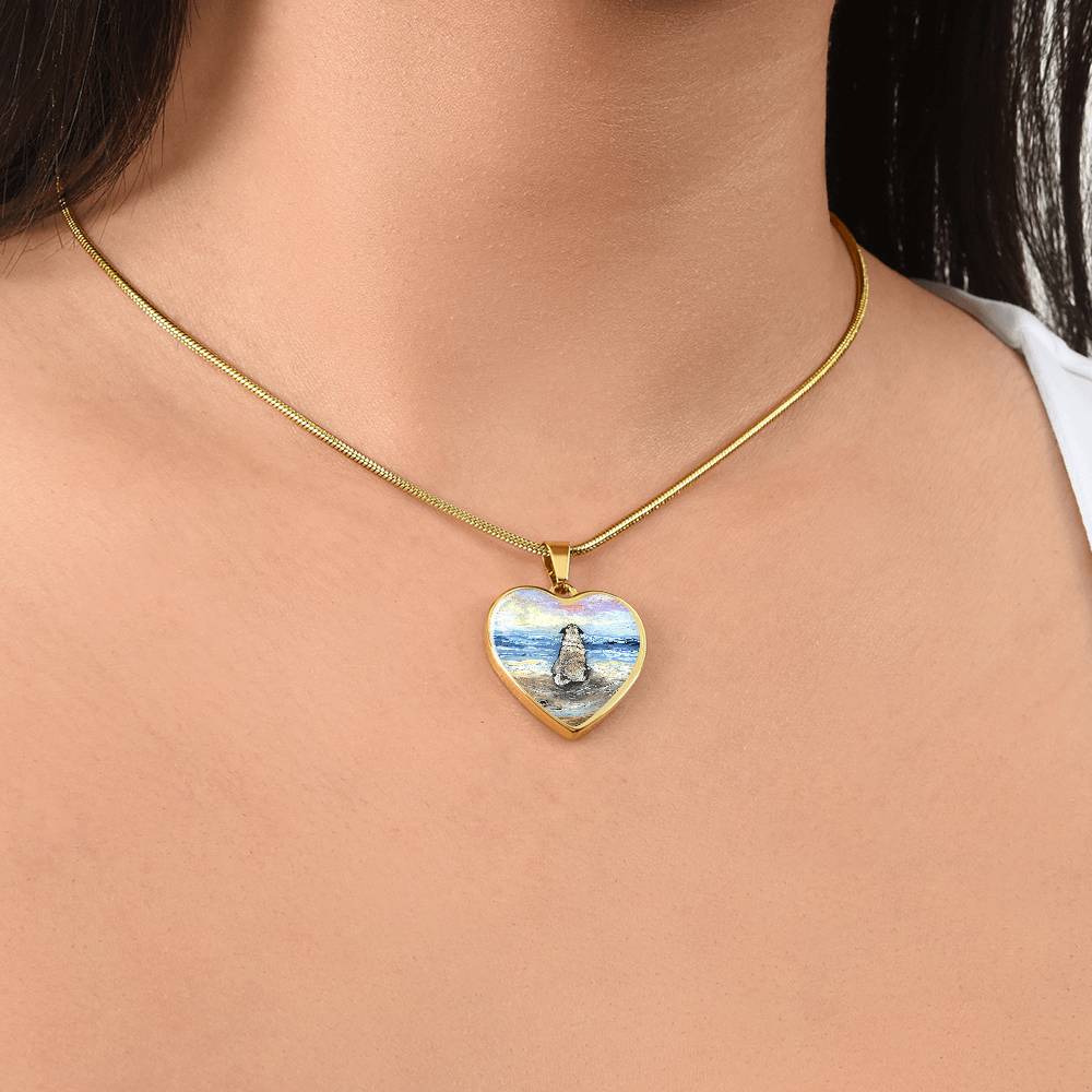 Beach Days - Pug Heart Necklace