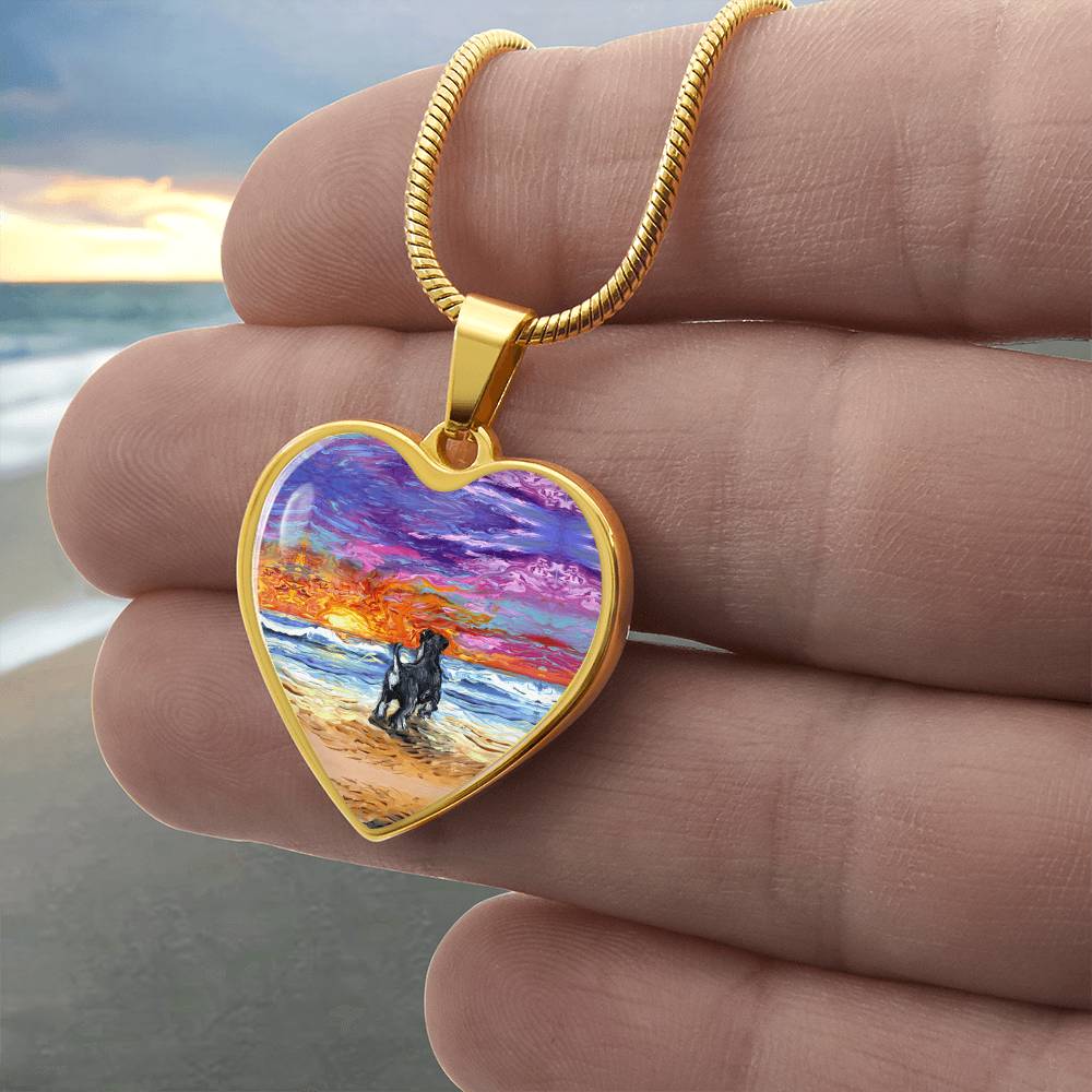 Beach Days - Schnauzer Heart Necklace