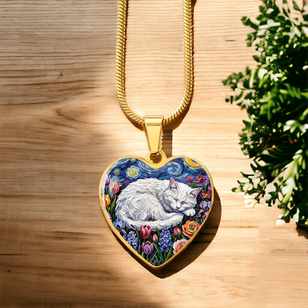 Amongst The Flowers - White Cat Heart