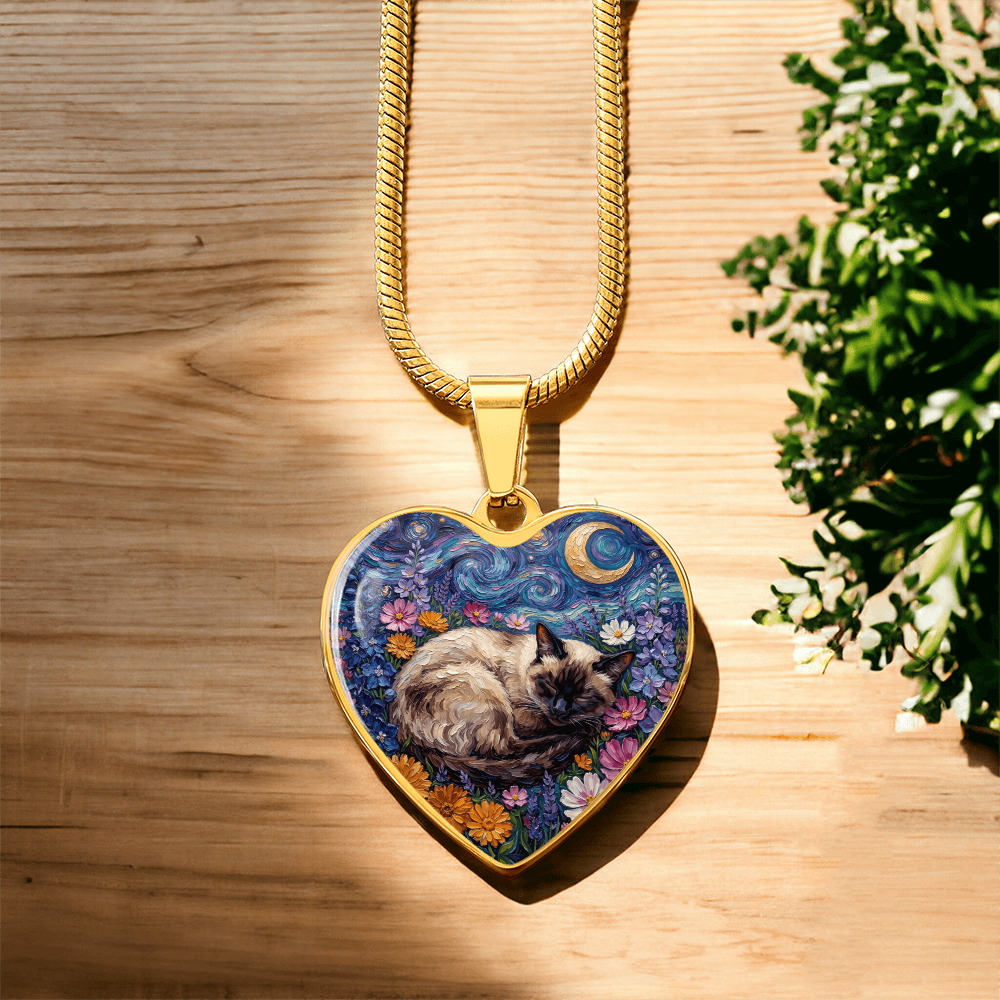 Amongst The Flowers - Siamese Cat Heart