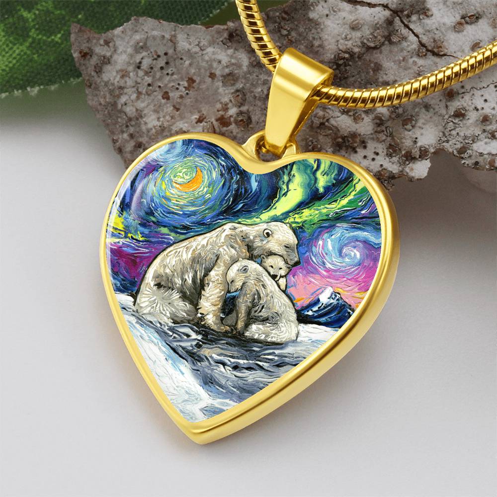 Polar Night Starry Night Heart Necklace