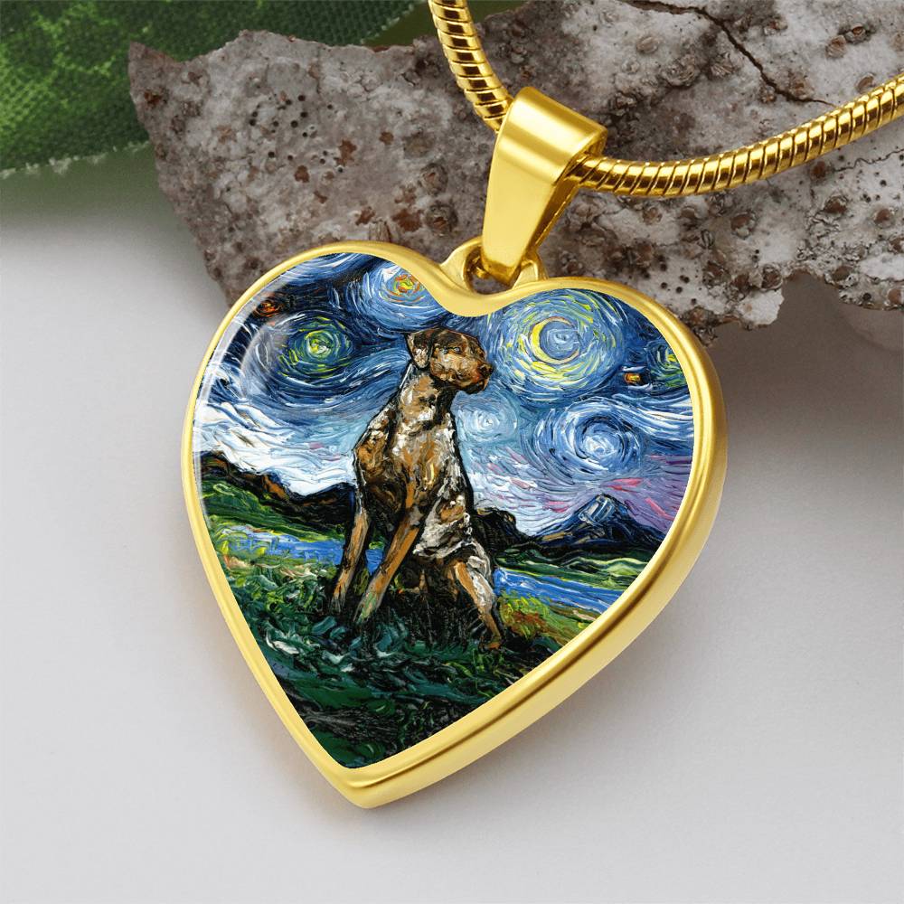 Catahoula Starry Night Heart Necklace