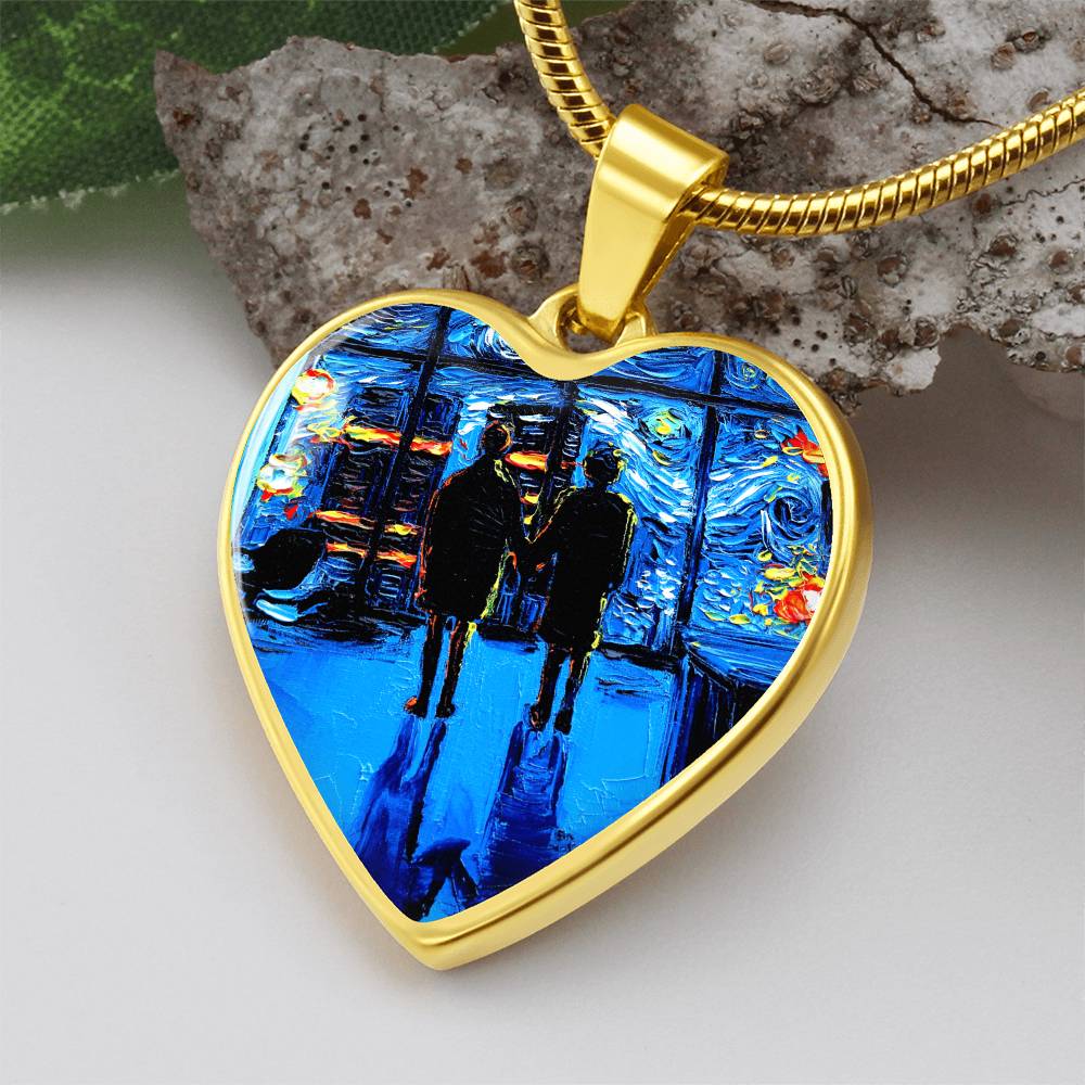 Van Gogh Never Watched The World Burn Heart Necklace