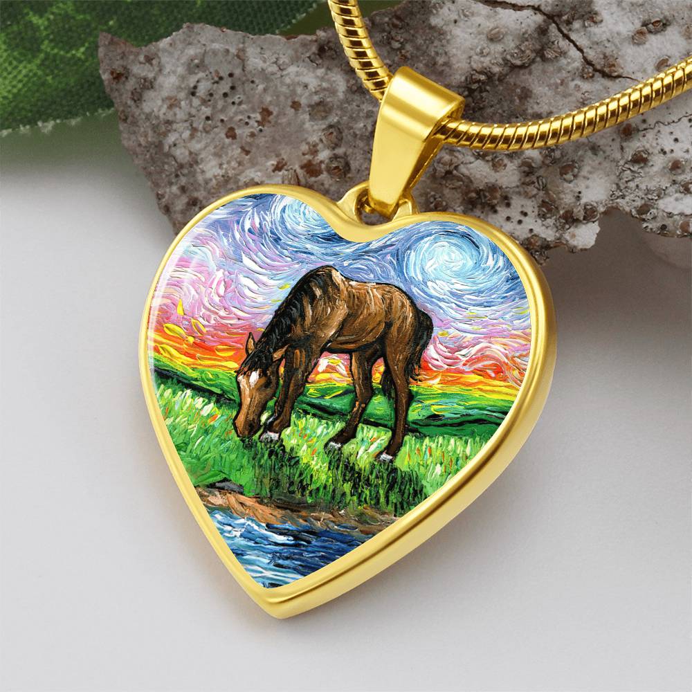 Meadow Starry Night Heart Necklace