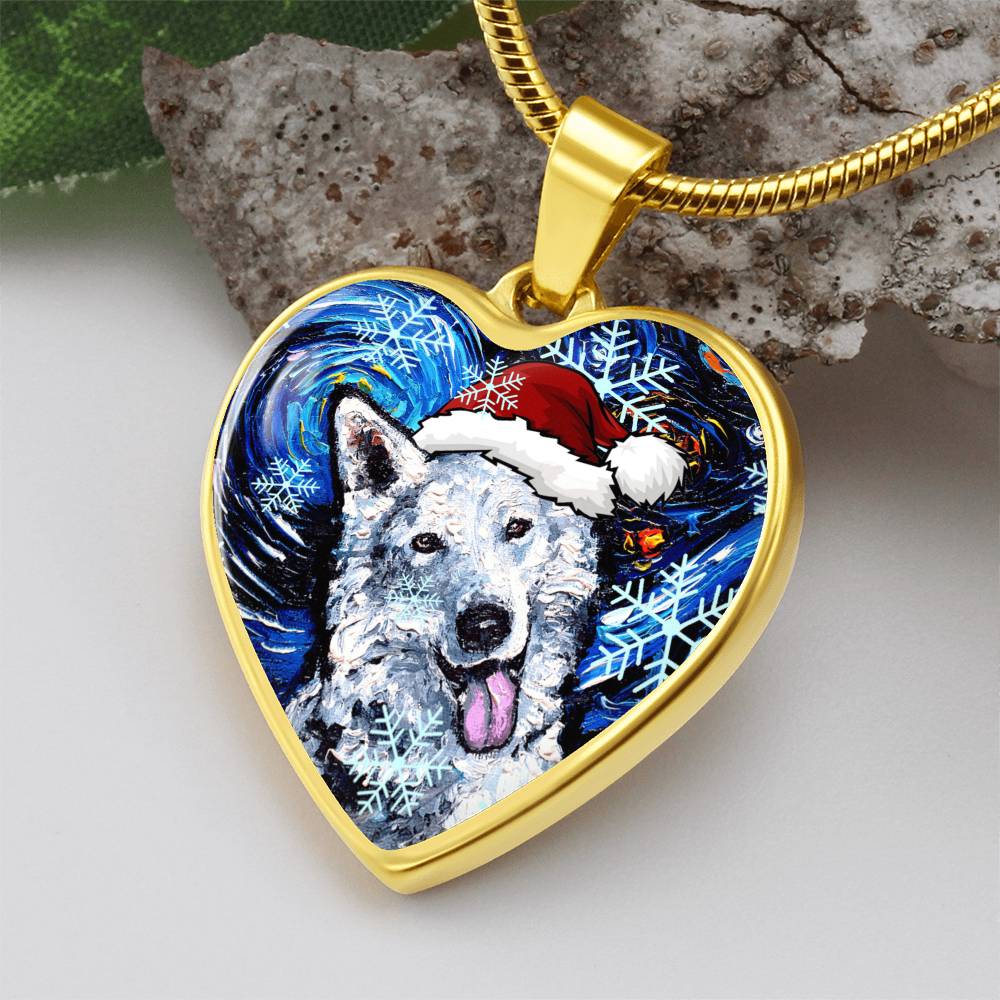 Swiss Shepherd Christmas Heart Necklace