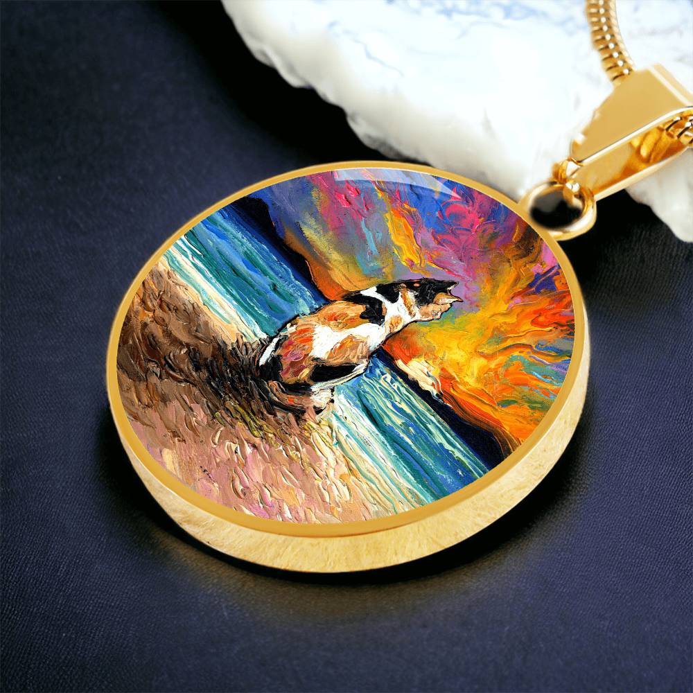 Beach Days - Calico Cat Starry Night Round Necklace