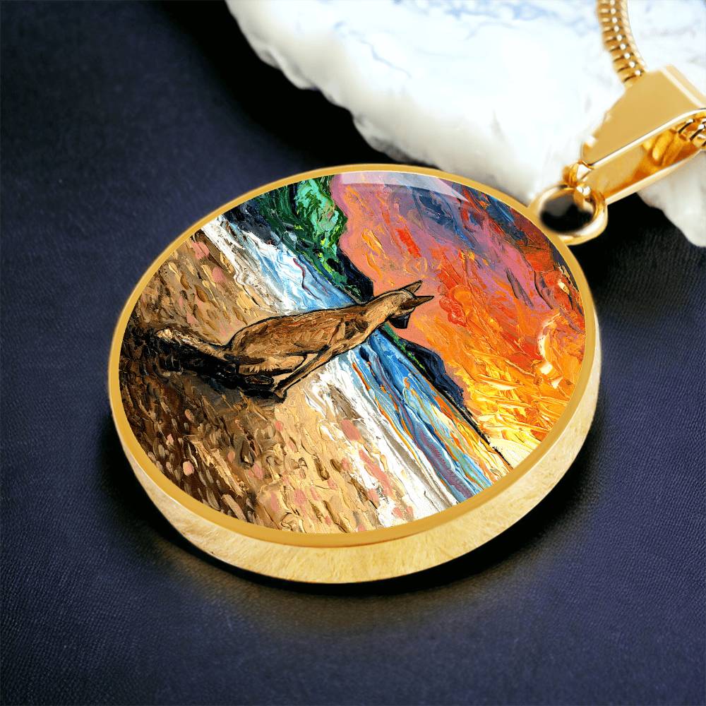 Beach Days - Belgian Malinois Starry Night Round Necklace