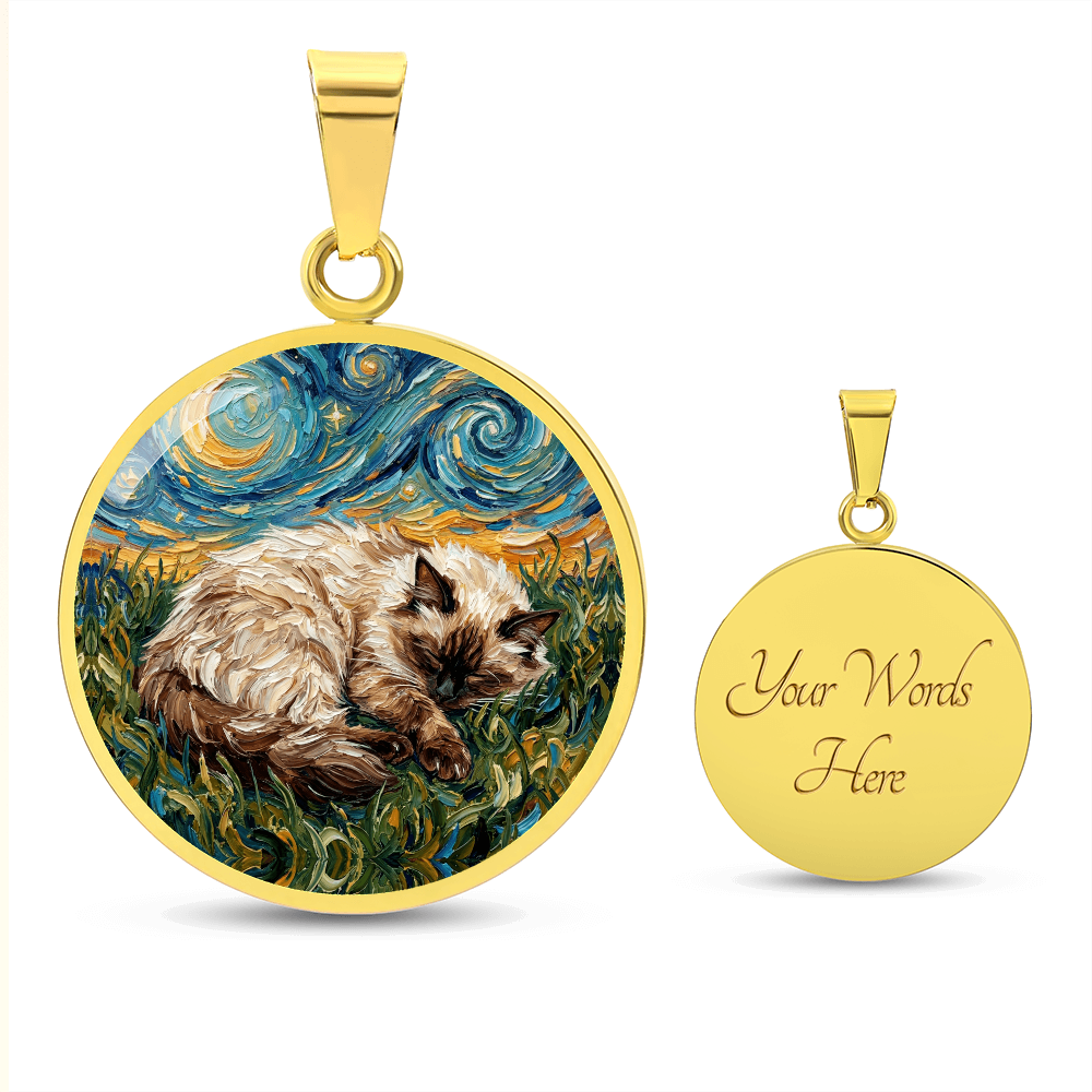 Sleepy Birman Round Necklace