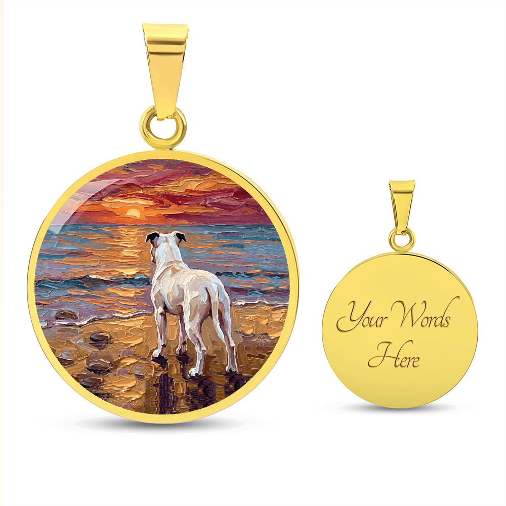 Beach Days - White Pit Bull Round Necklace