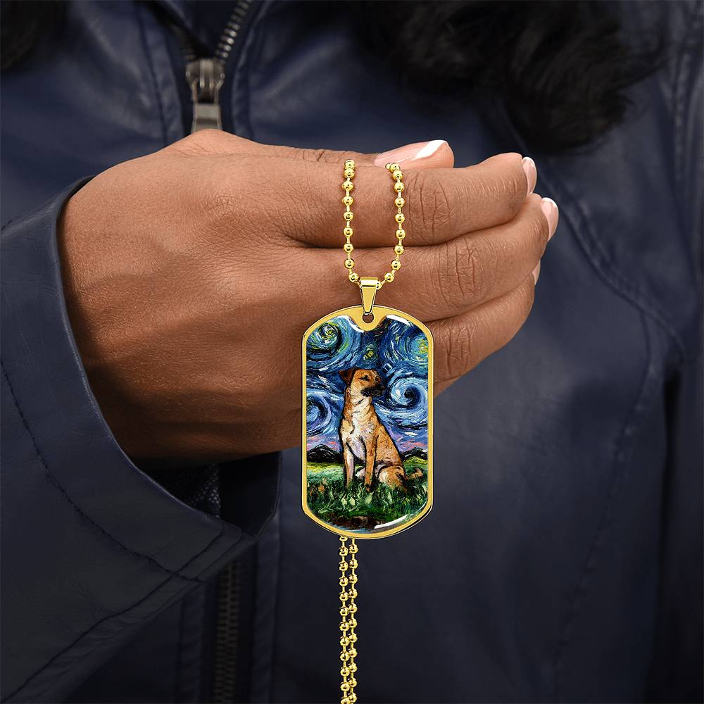 Black Mouth Cur Dog Tag Necklace