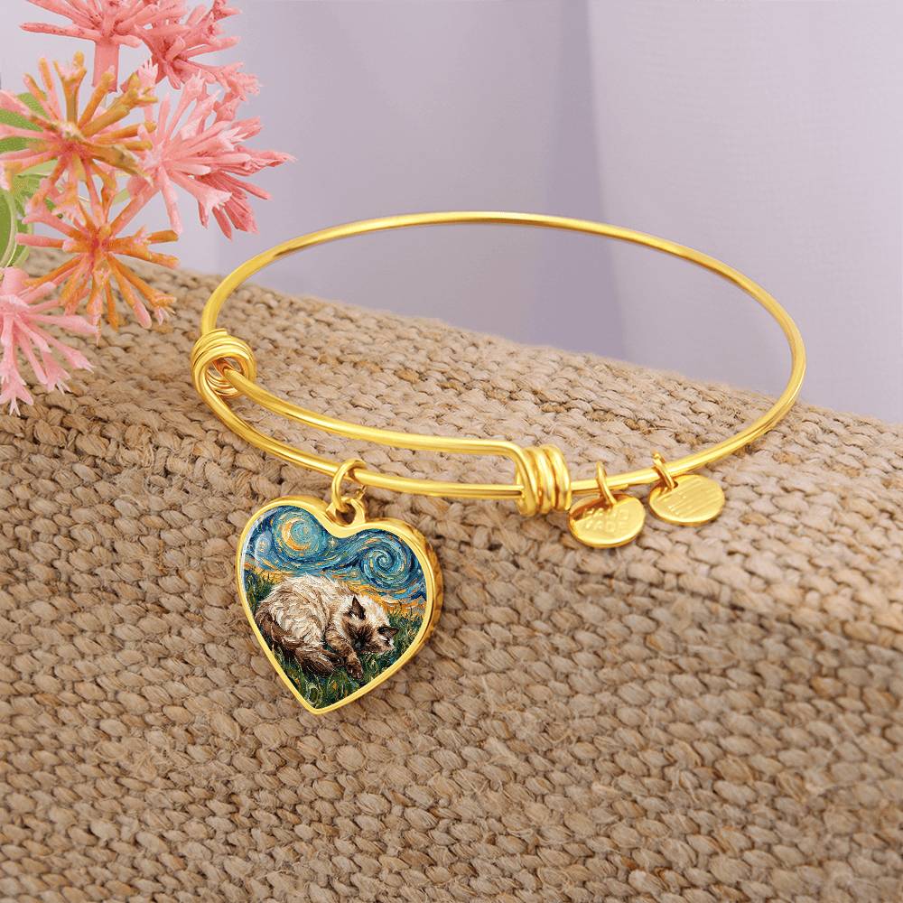 Sleepy Birman Heart Bracelet