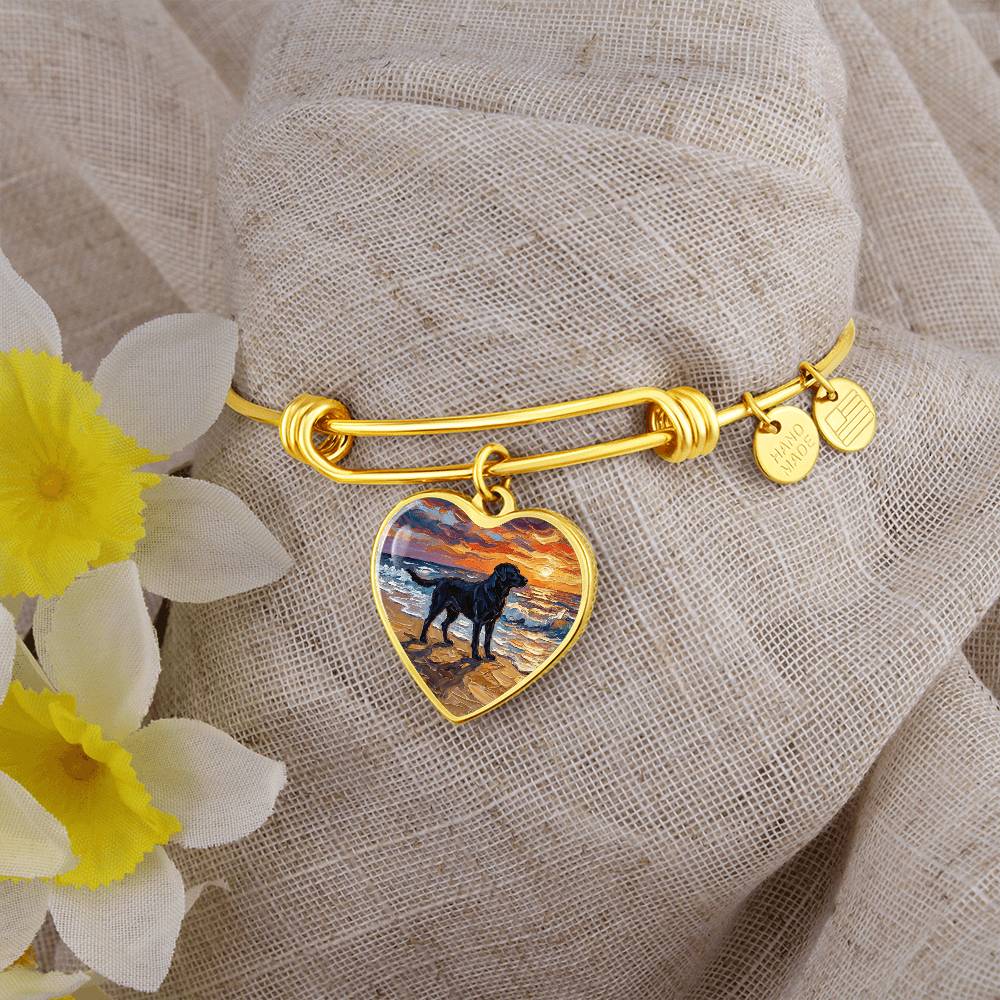 Summer Sunset - Black Labrador Heart Bracelet