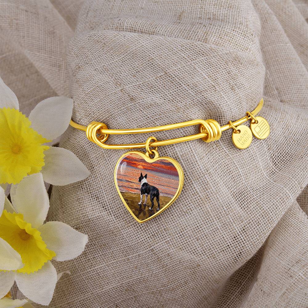 Beach Night - Boston Terrier Heart Bracelet