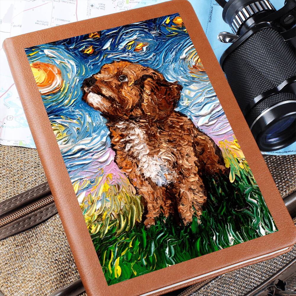 Cavapoo Starry Night Leather Journal