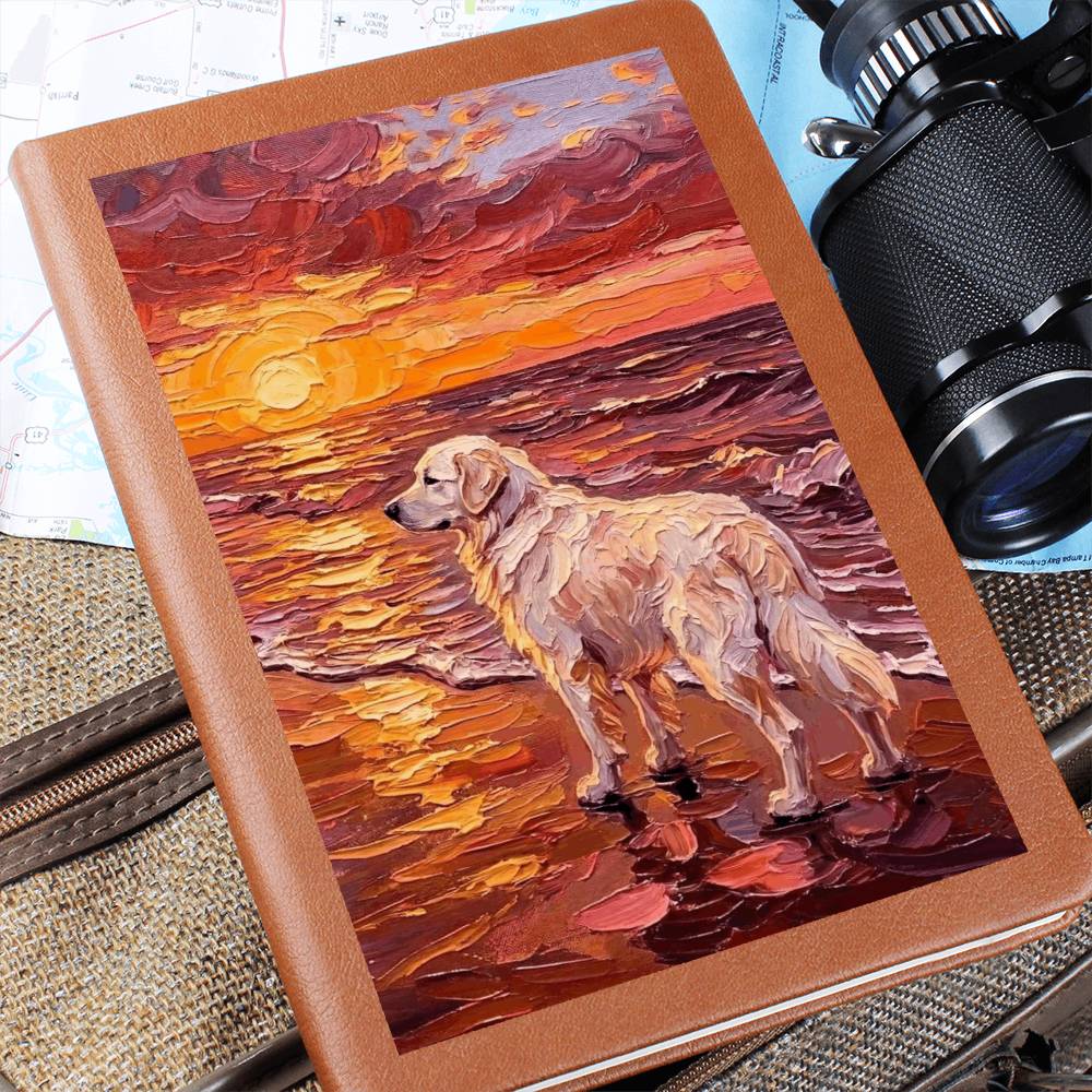 Beach Day - Great Pyrenees Leather Journal