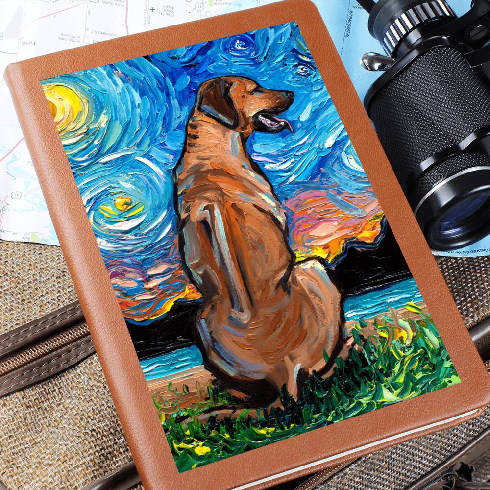 Rhodesian Ridgeback Starry Night Leather Journal