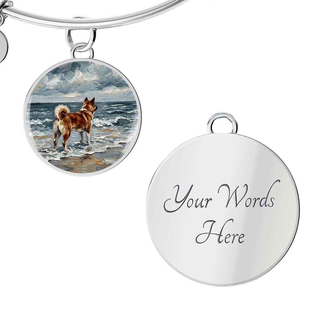 Beach Day - Akita Round Charm Bracelet