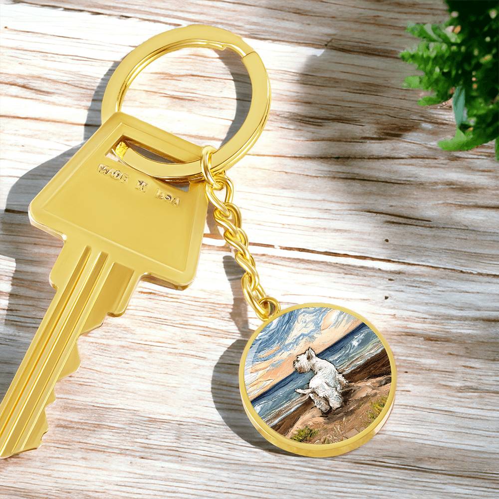 Beach Days - Westie Round Keychain