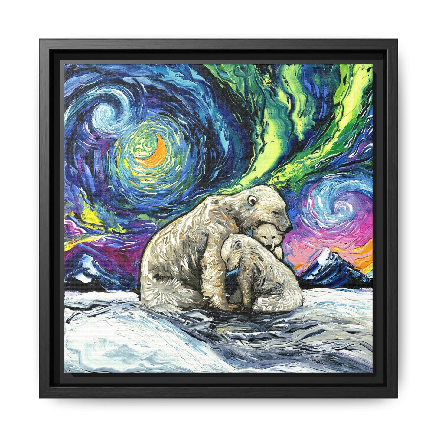 "Polar Night" Framed Canvas Wall Art