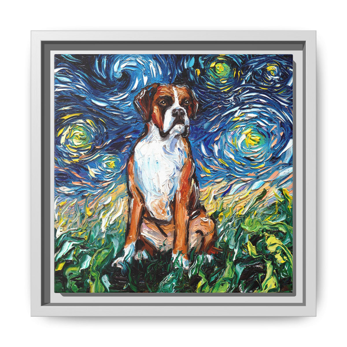"Boxer Night" Framed Canvas Wall Art