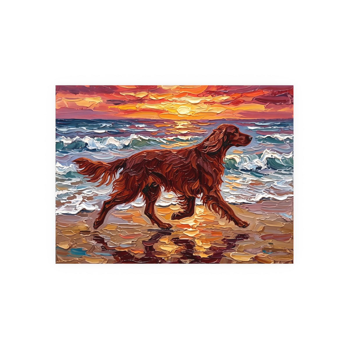 "Beach Day - Irish Setter" Wall Art Paper Print