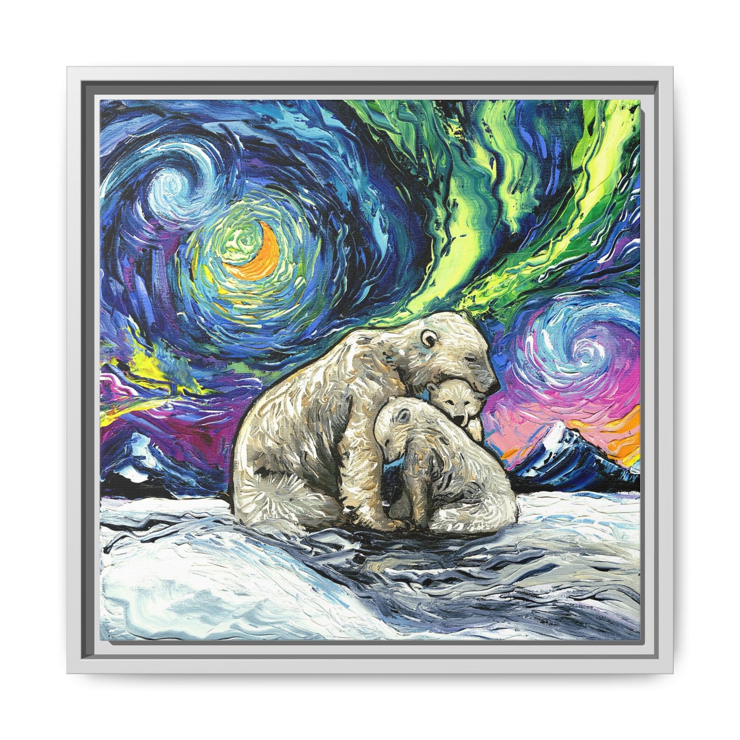"Polar Night" Framed Canvas Wall Art
