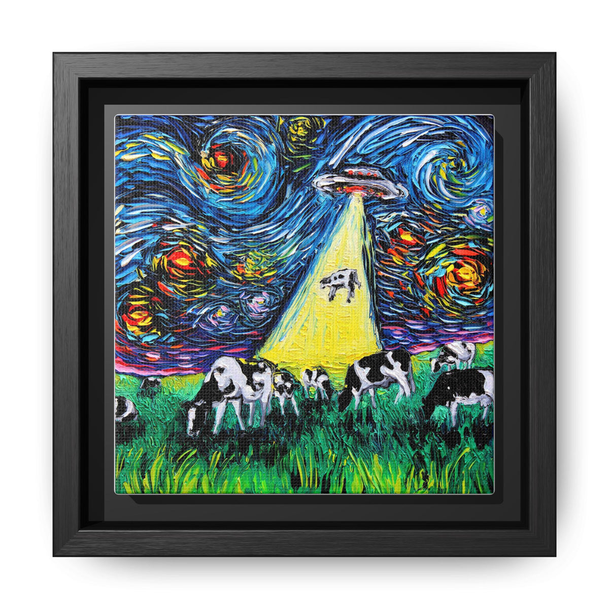 "van Gogh Was Never Abducted" Framed Canvas Wall Art