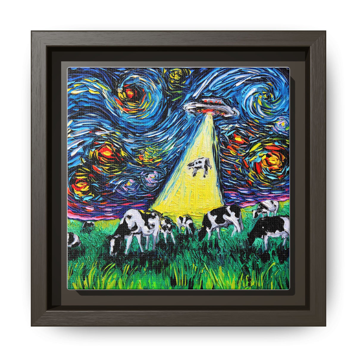 "van Gogh Was Never Abducted" Framed Canvas Wall Art