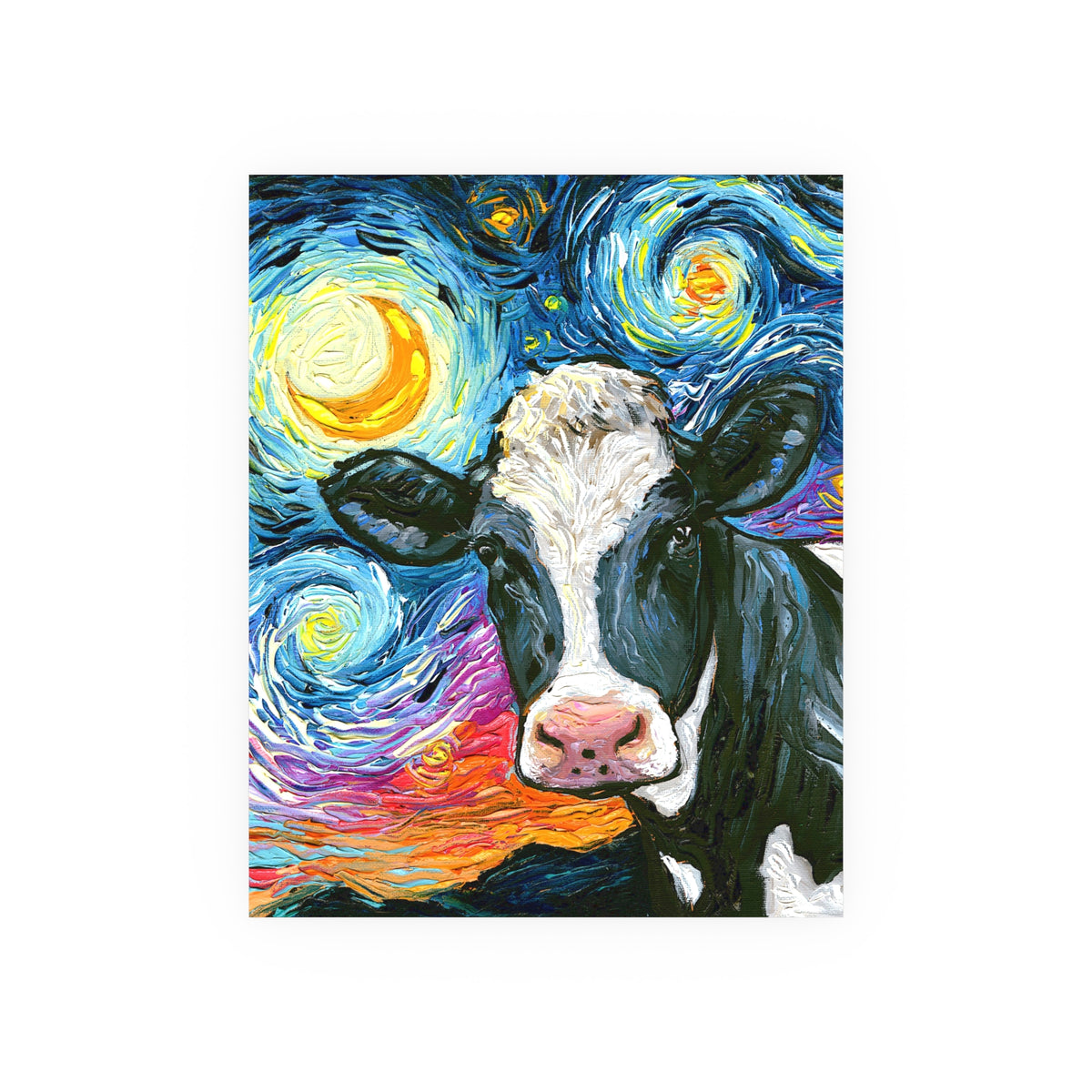 "Holstein Night" Wall Art Paper Print