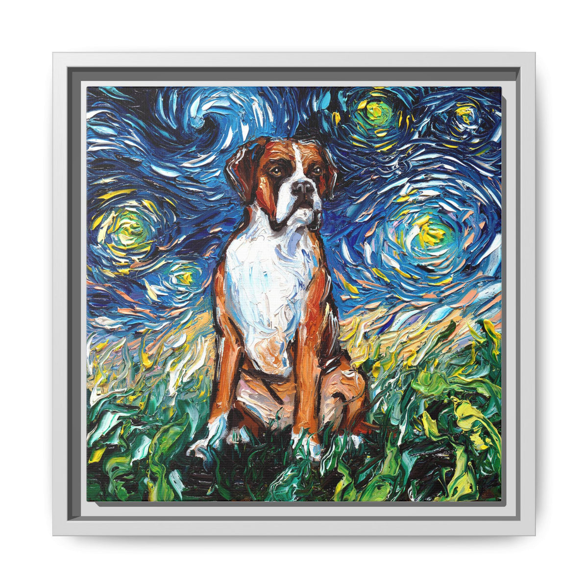"Boxer Night" Framed Canvas Wall Art