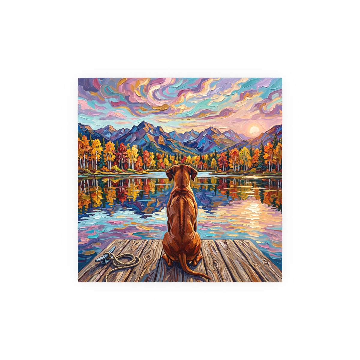 "On The Dock - Rhodesian Ridgeback" Wall Art Paper Print