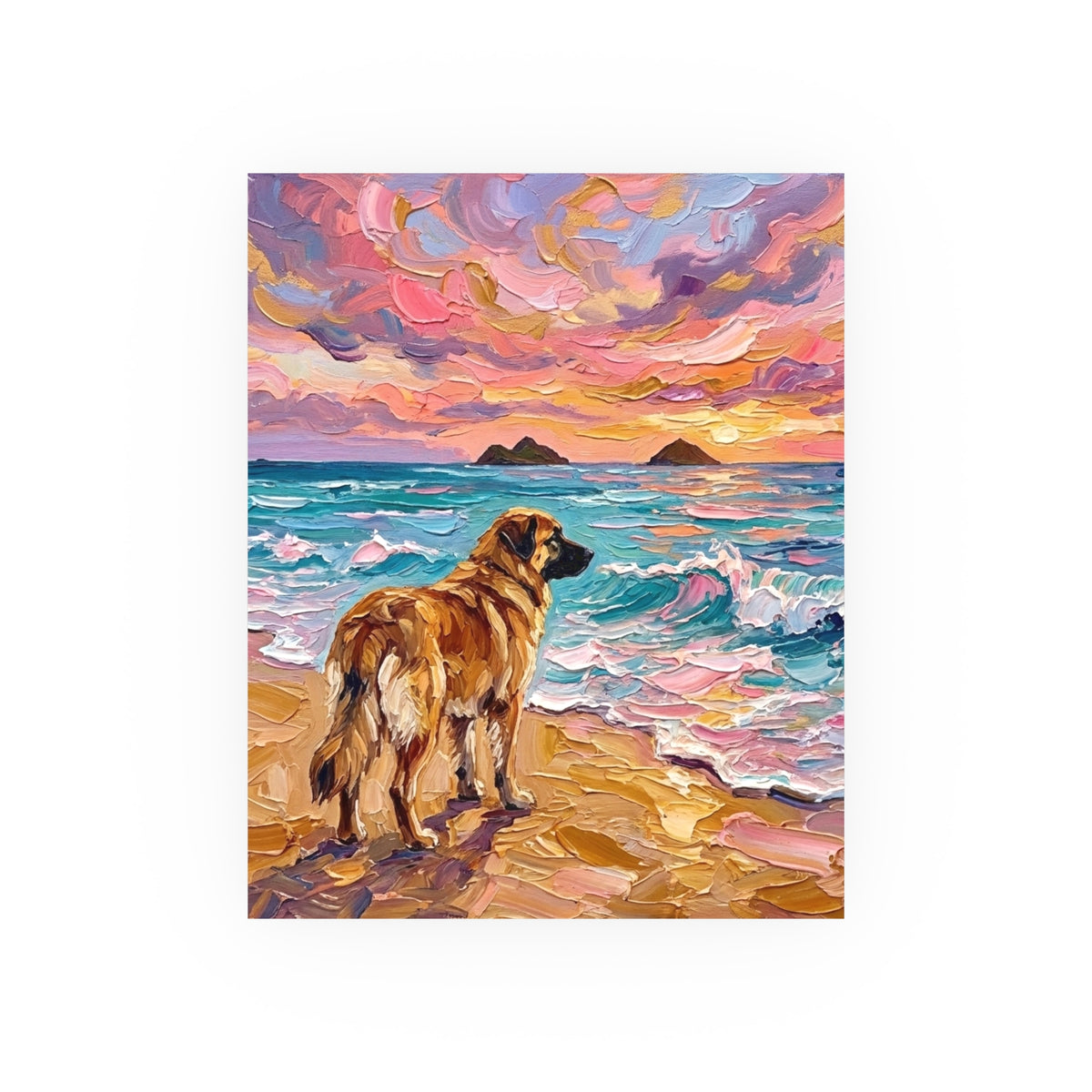 Beach Day - Leonberger" Wall Art Paper Print