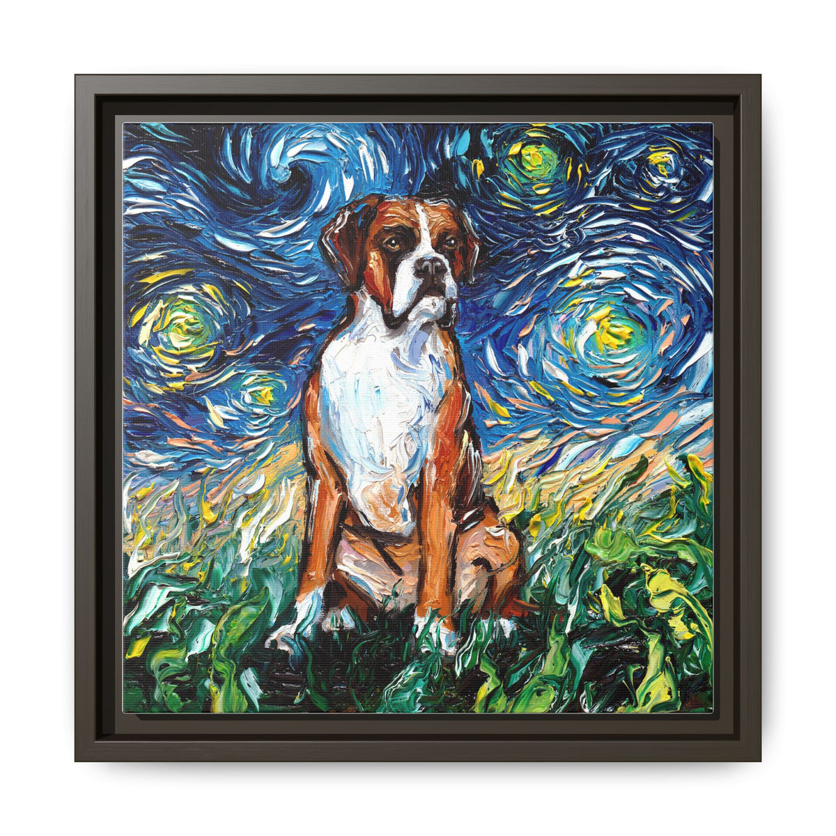 "Boxer Night" Framed Canvas Wall Art