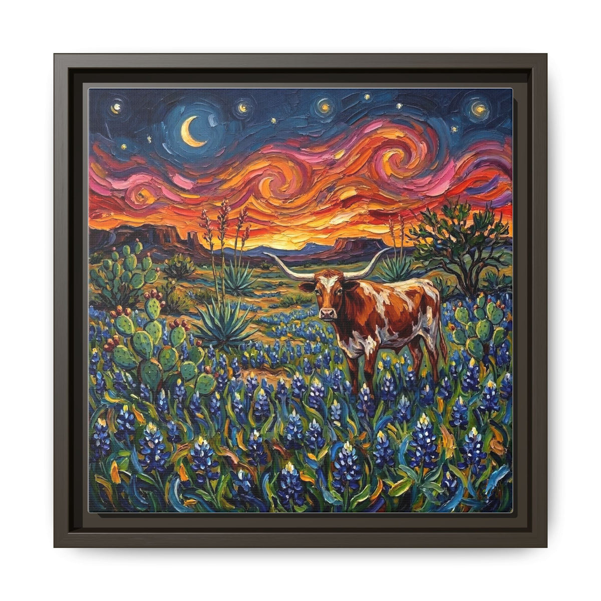 "Texas Night" Framed Canvas Wall Art