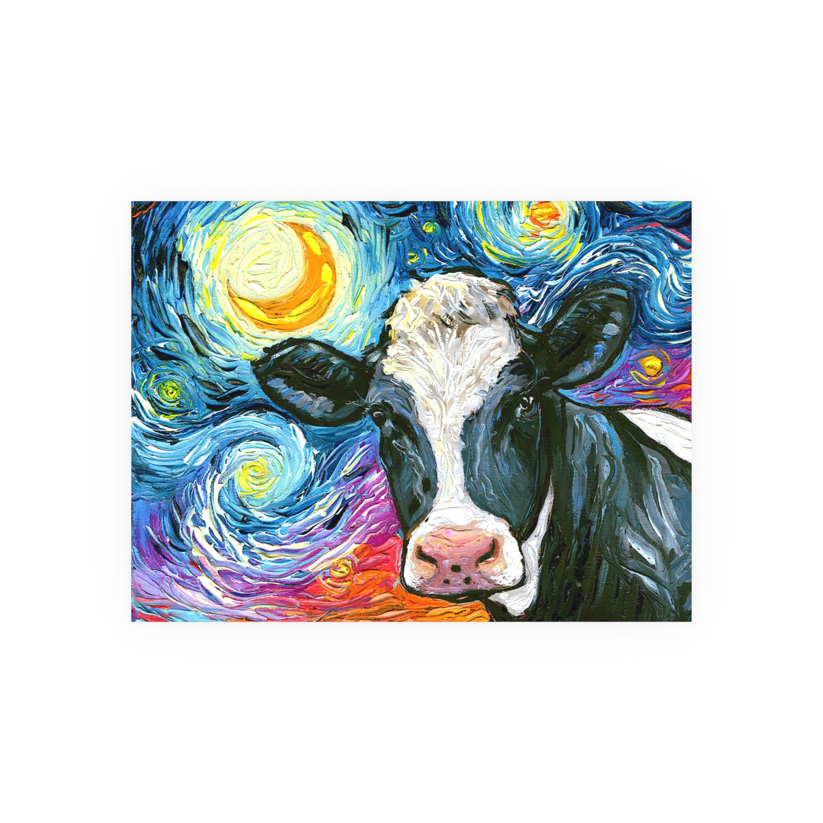 "Holstein Night" Wall Art Paper Print