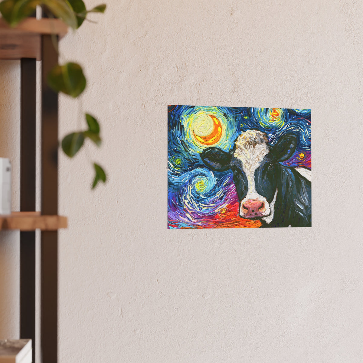 "Holstein Night" Wall Art Paper Print