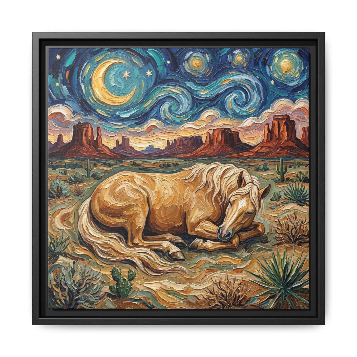 "Palomino Night" Framed Canvas Wall Art