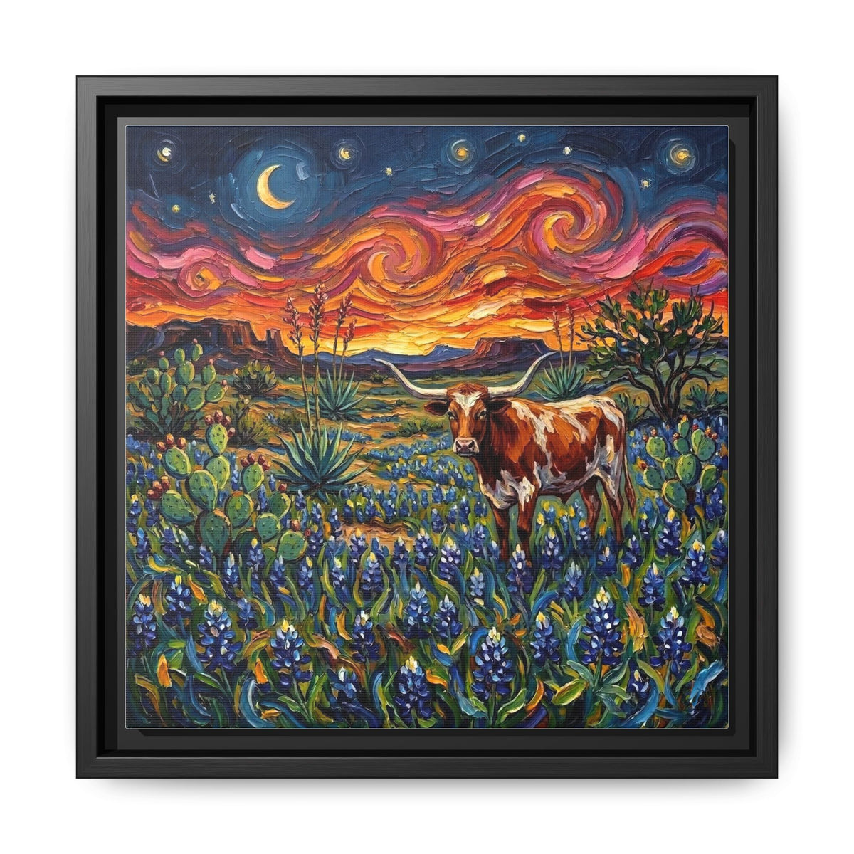 "Texas Night" Framed Canvas Wall Art